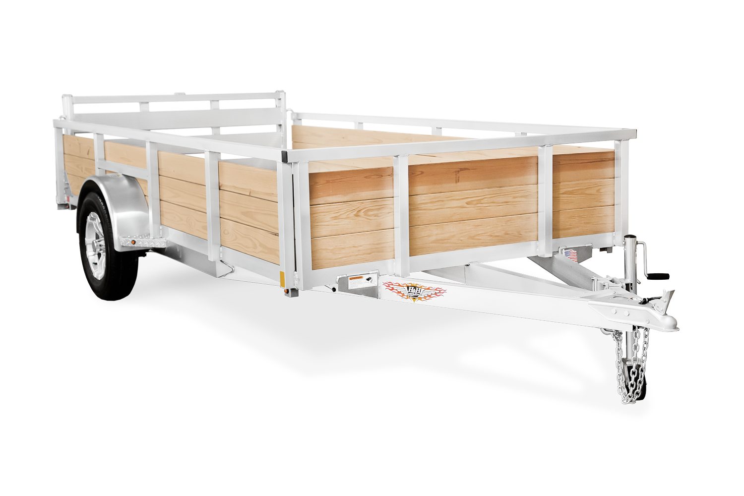 Aluminum Wood Side Utility Trailer Front