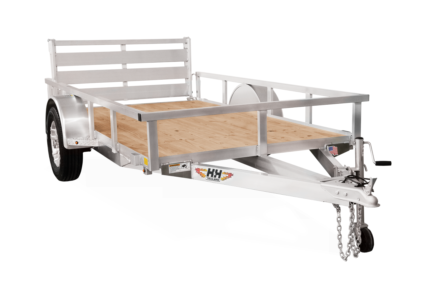 Aluminum Rail Side Utility Trailer Front Hero