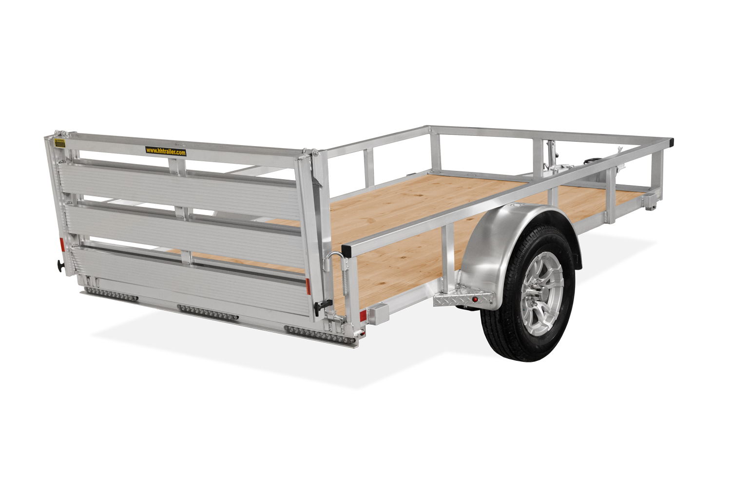 Aluminum Rail Side Utility Trailer Rear Hero