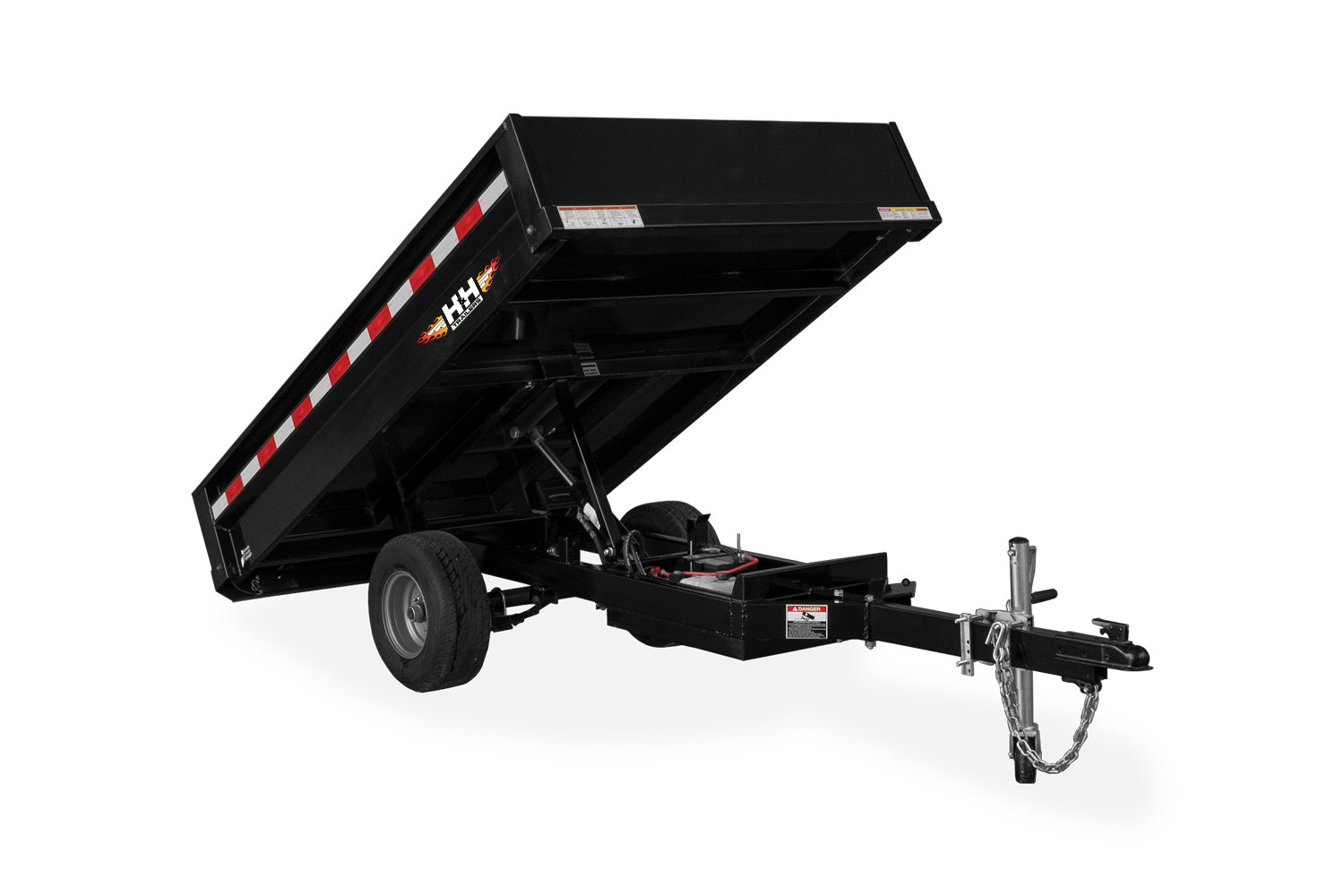 HH 4x8H Homeowner Dump Trailer Front Tilted
