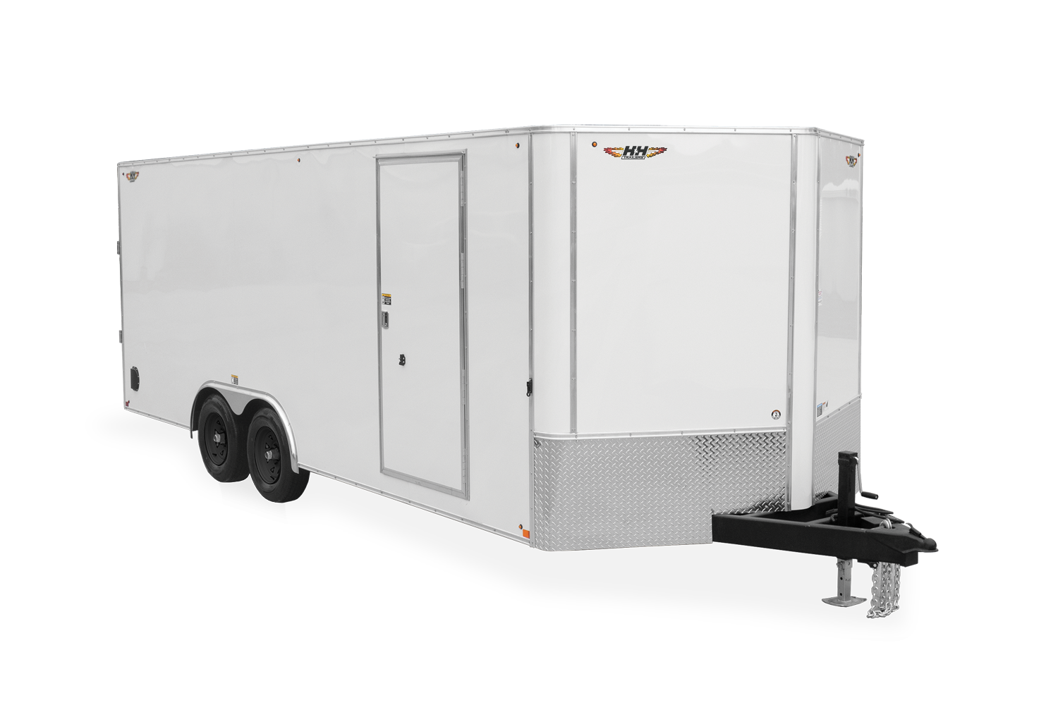 HH HH Series Flat Top Car Hauler Trailer Front Black Wheels