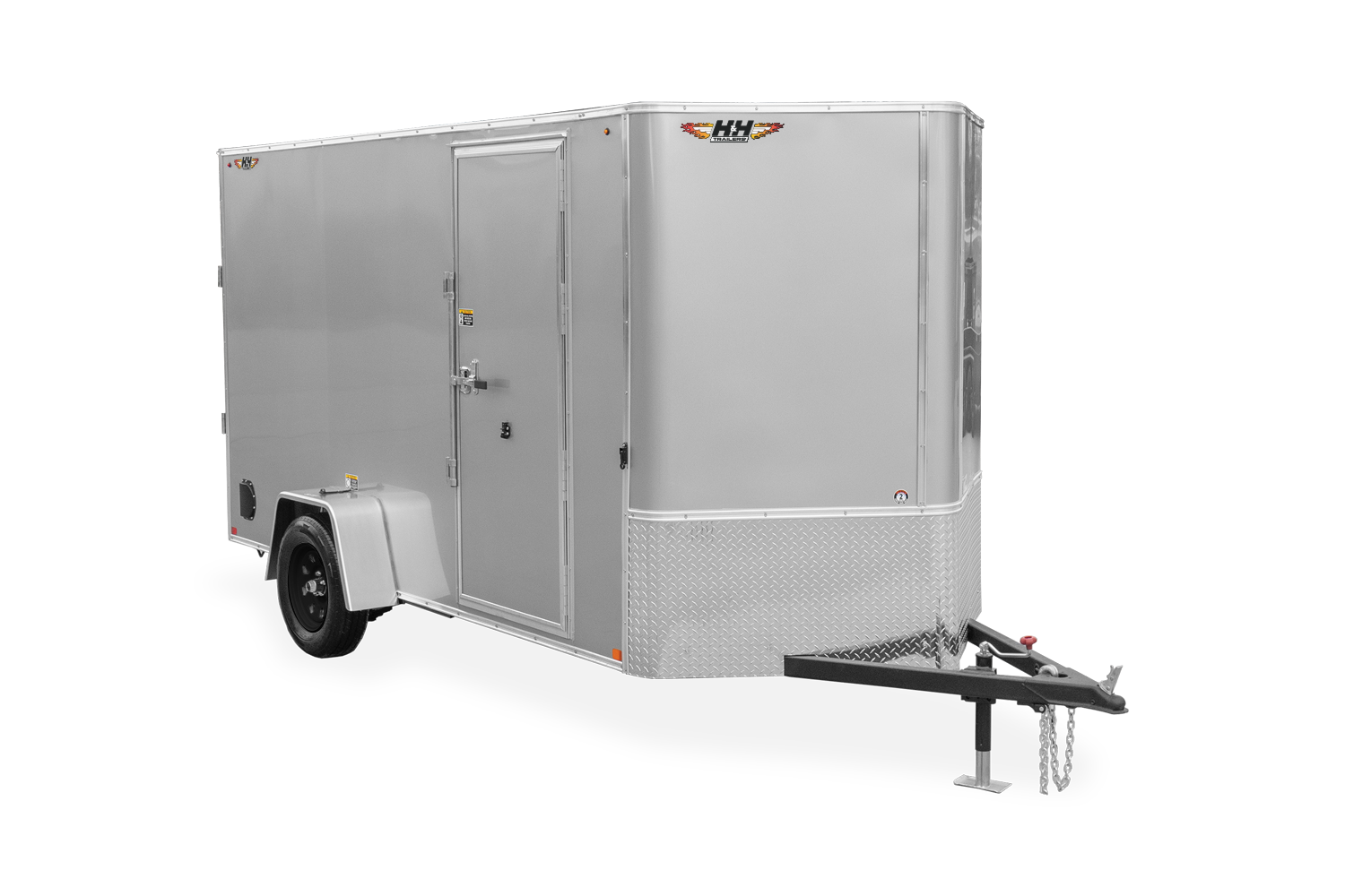 HH HH Series Flat Top Enclosed Cargo Trailer Front Black Wheels