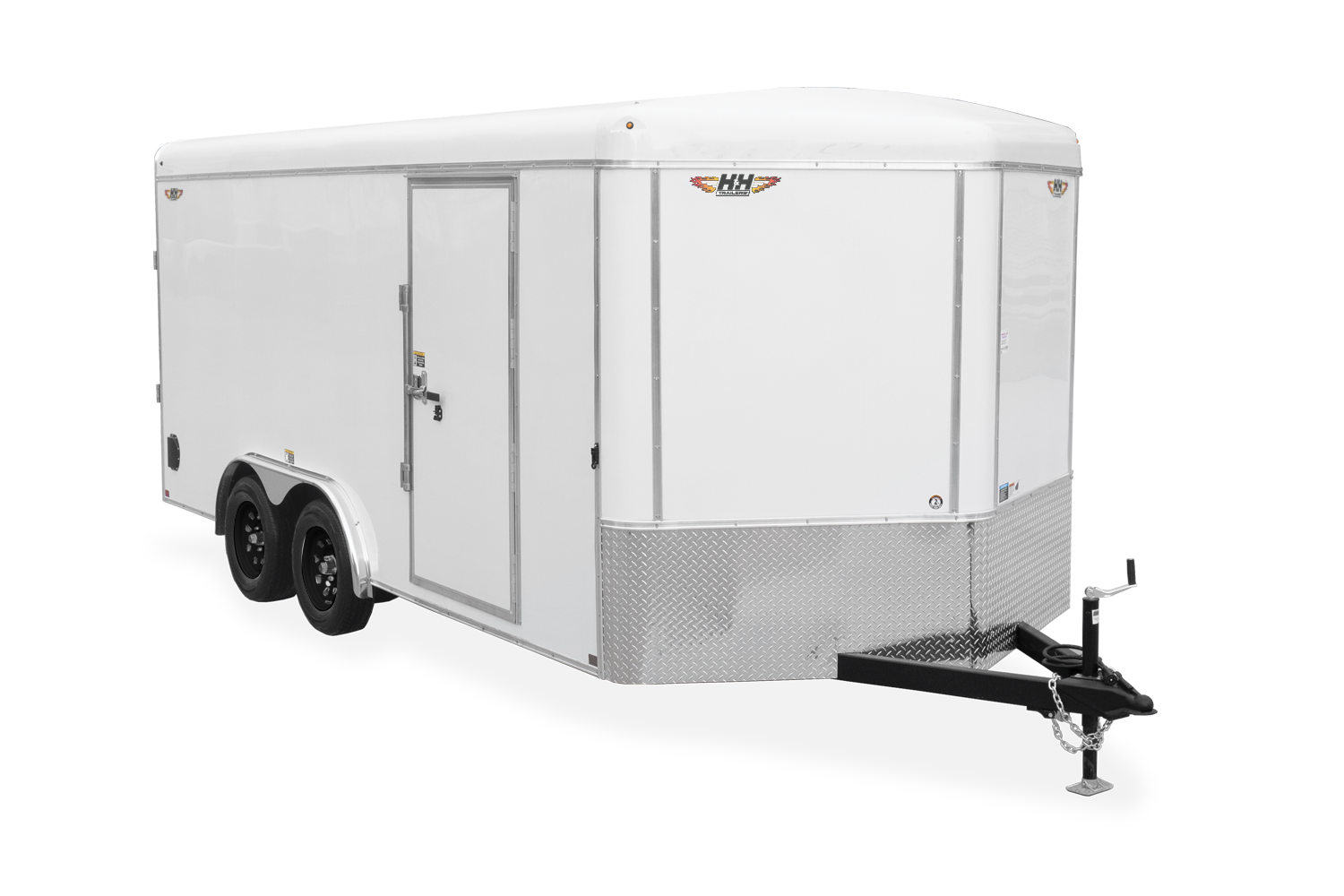 HH HH Series Round Top Cargo Trailer Front Black Wheels