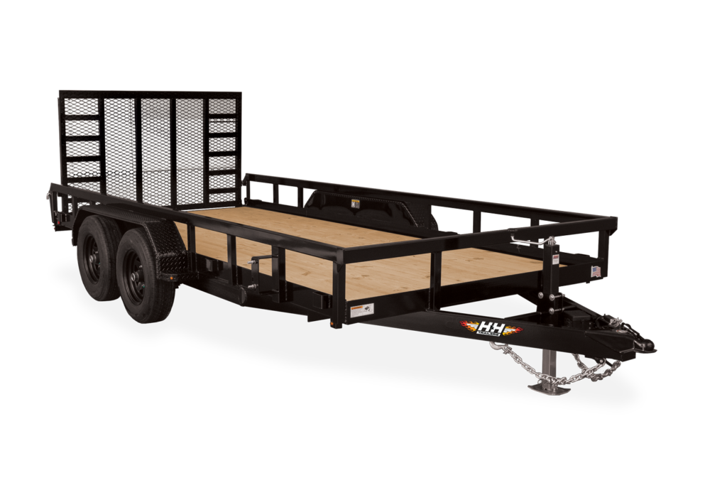HH Heavy Duty Rail Side Utility Trailer Front Ramp Up