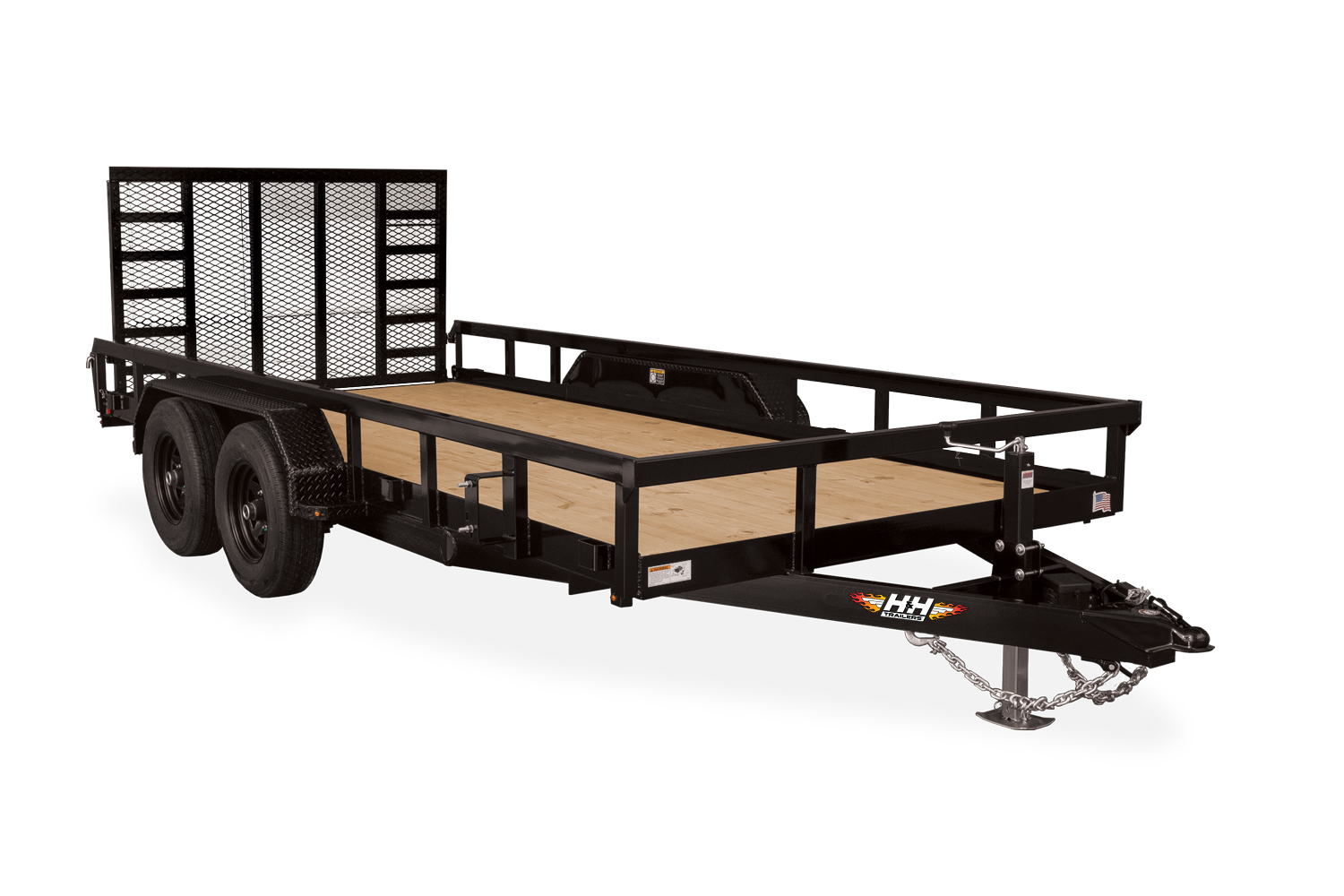 HH Heavy Duty Rail Side Utility Trailer Front Ramp Up