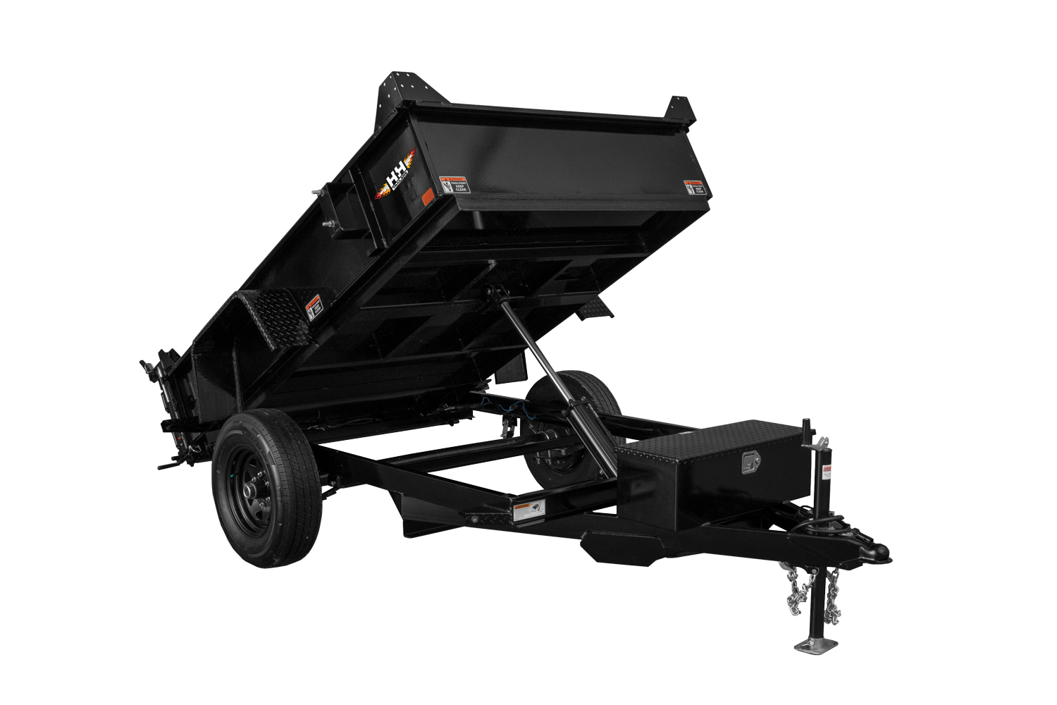HH Homeowner Dump Trailer Front Raised