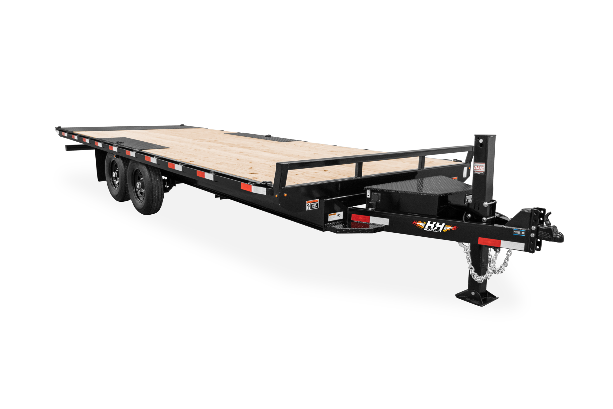 HH Power Tilt Deckover Trailer Front Down