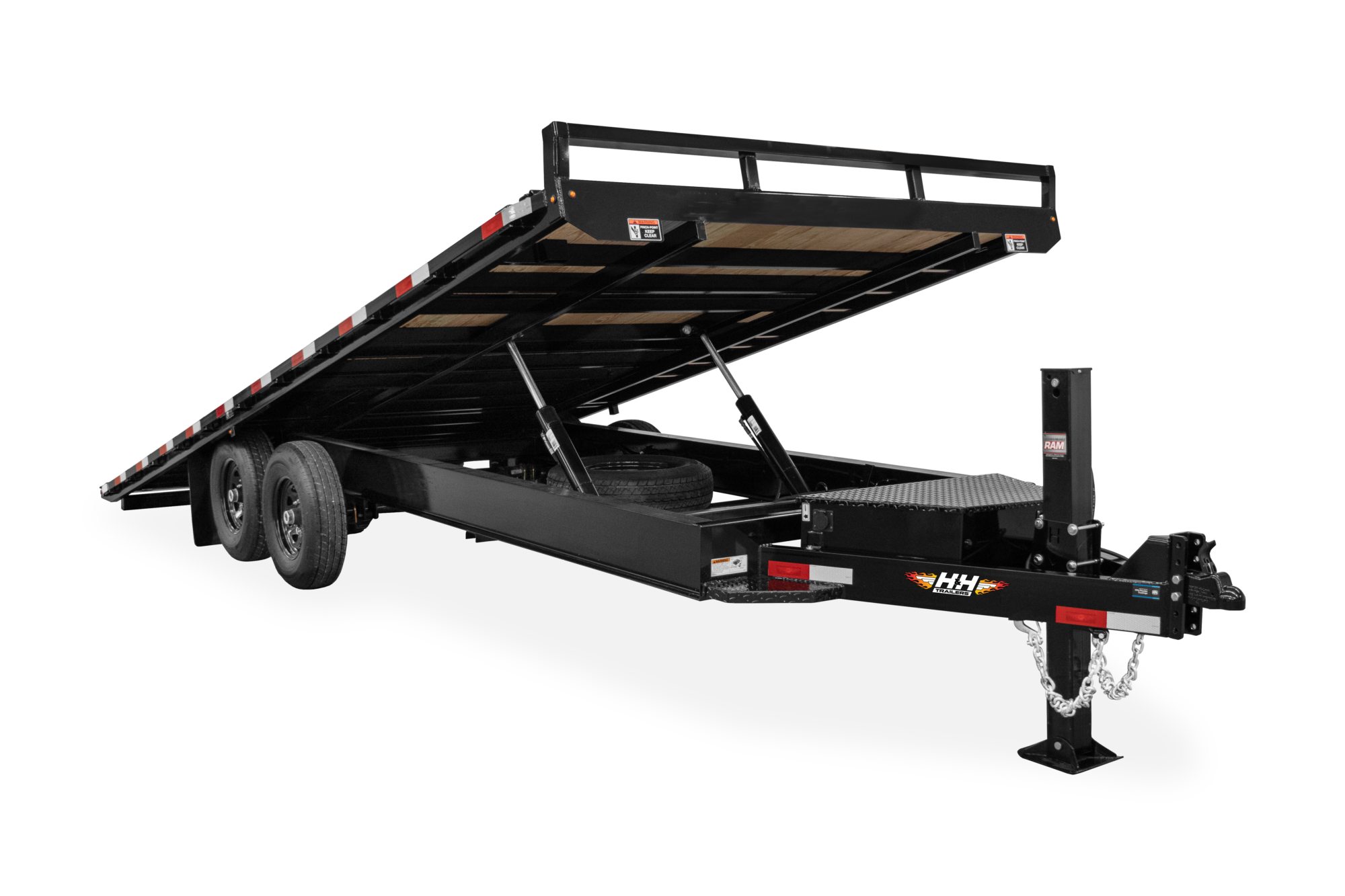 HH Power Tilt Deckover Trailer Front Up