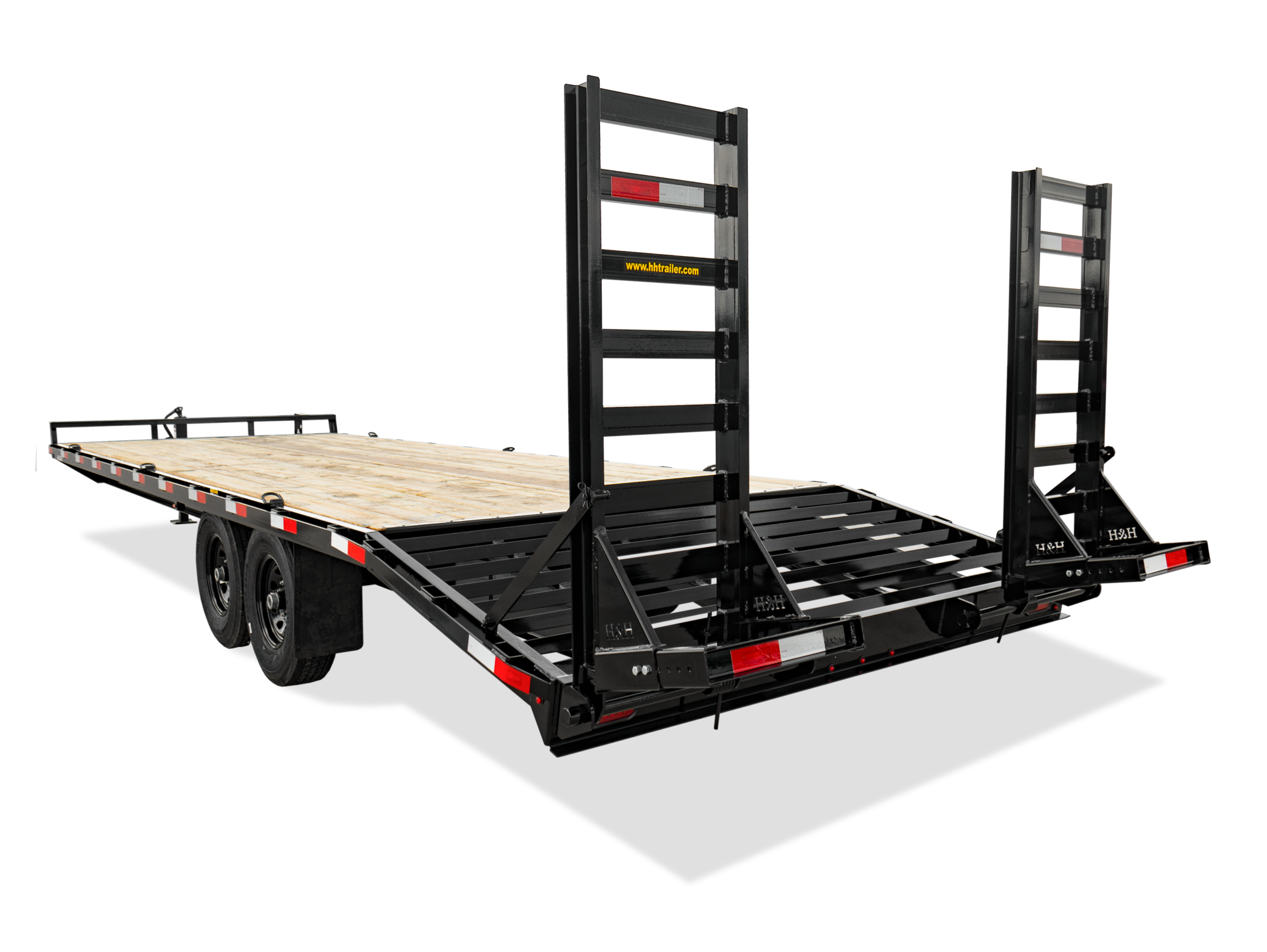 HH Standard Duty Dovetail Deckover Trailer Beavertail Rear Ramps Up