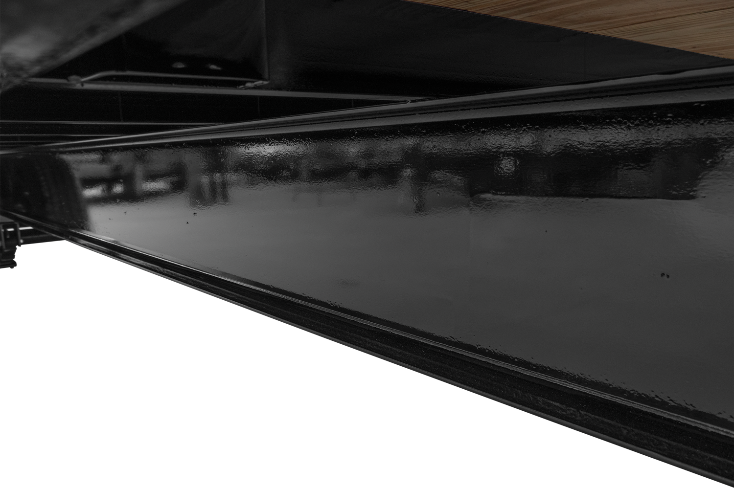 HH Standard Duty Flatbed Deckover Trailer Zoomed In I Beam