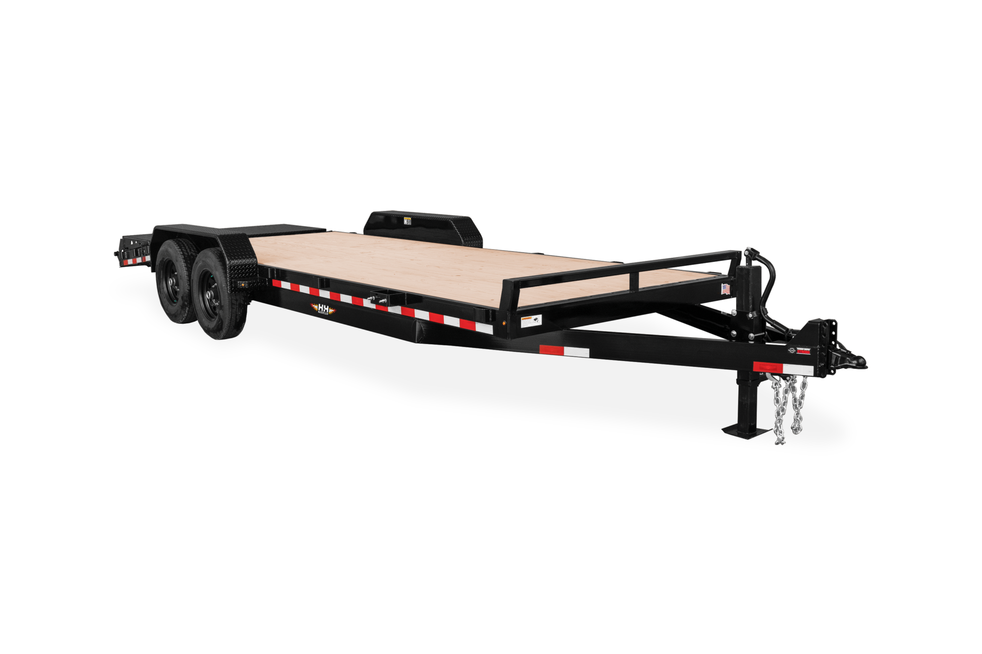 HH Super Deluxe Industrial Flatbed Equipment Trailer Front View