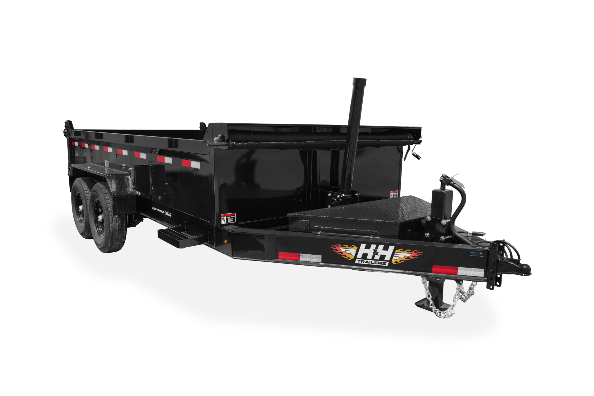 HH Telescopic I Beam Dump Trailer Front Down