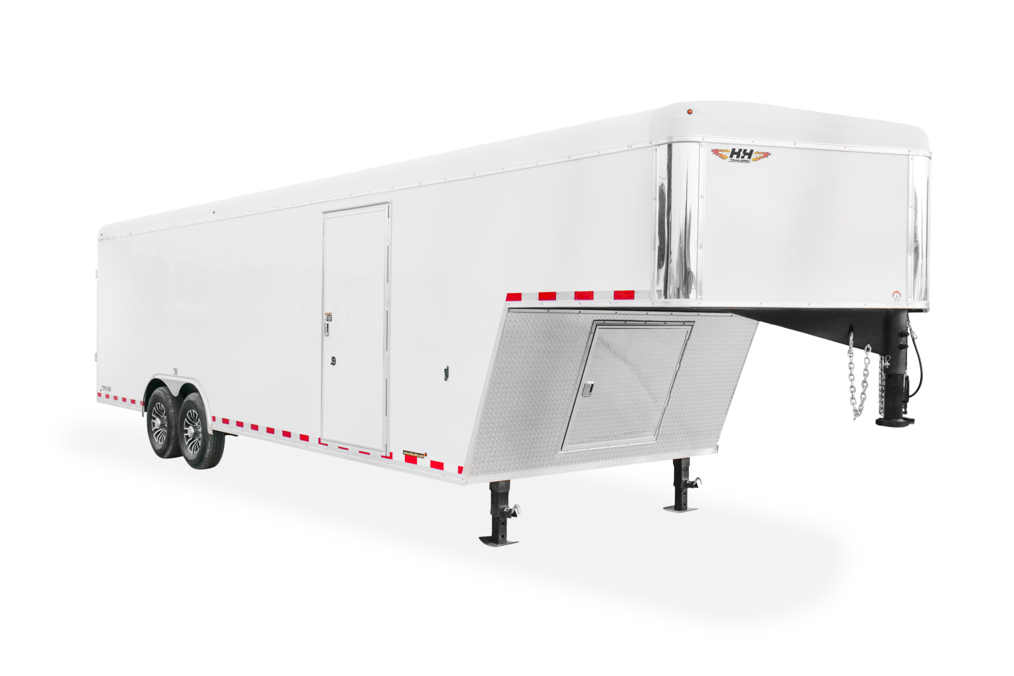 HH Topline Enclosed Car Hauler Gooseneck Trailer Front View