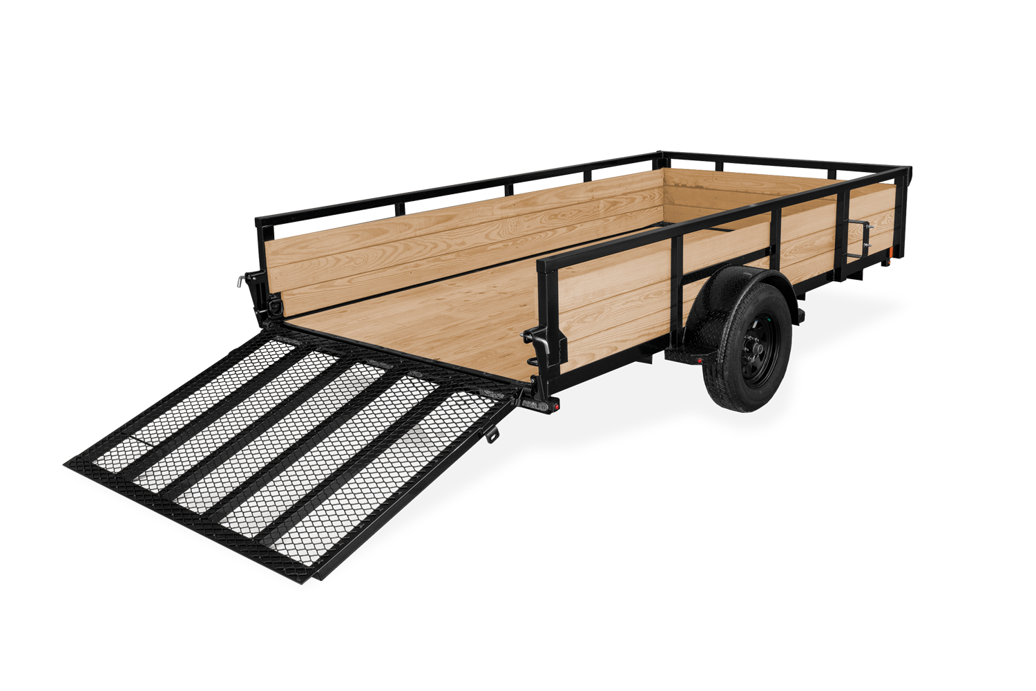 HH Wood Side Utility Trailer Rear Open
