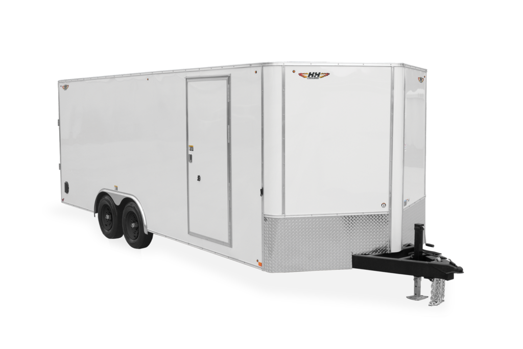 HH HH Series Flat Top Car Hauler Trailer Front Black Wheels