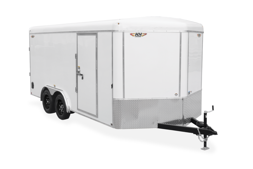 HH HH Series Round Top Cargo Trailer Front Black Wheels