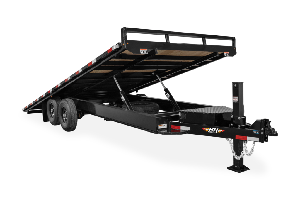 HH Power Tilt Deckover Trailer Front Up 1