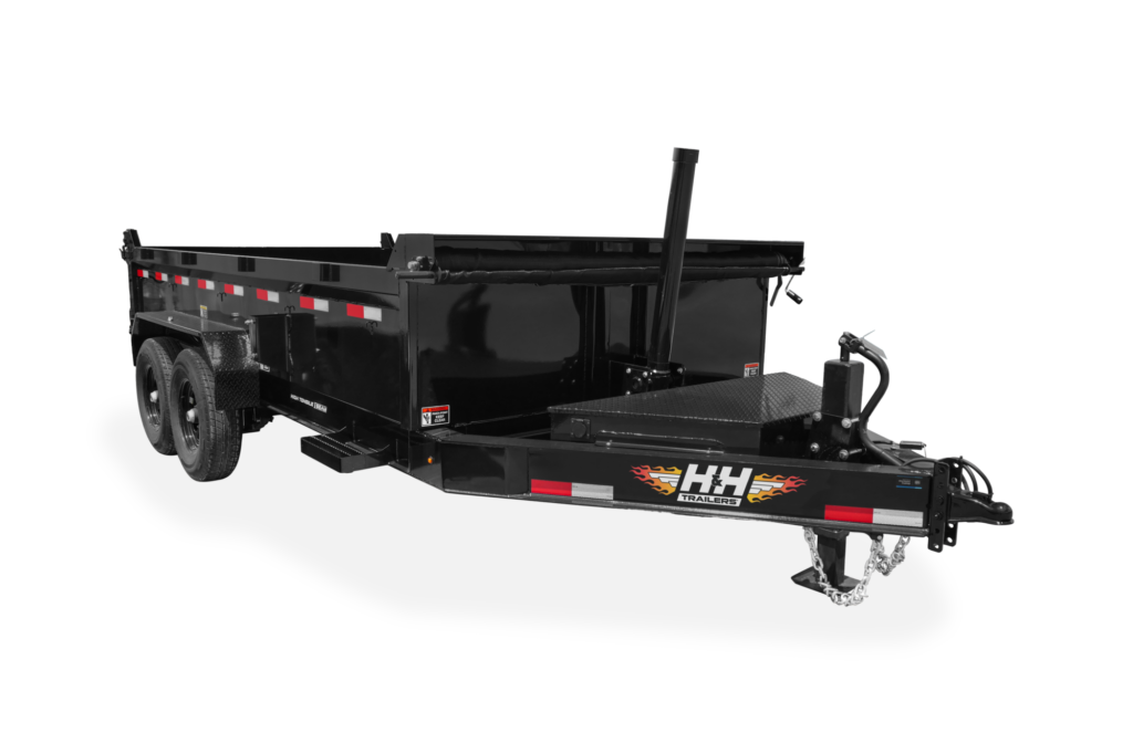 HH Telescopic I Beam Dump Trailer Front Down